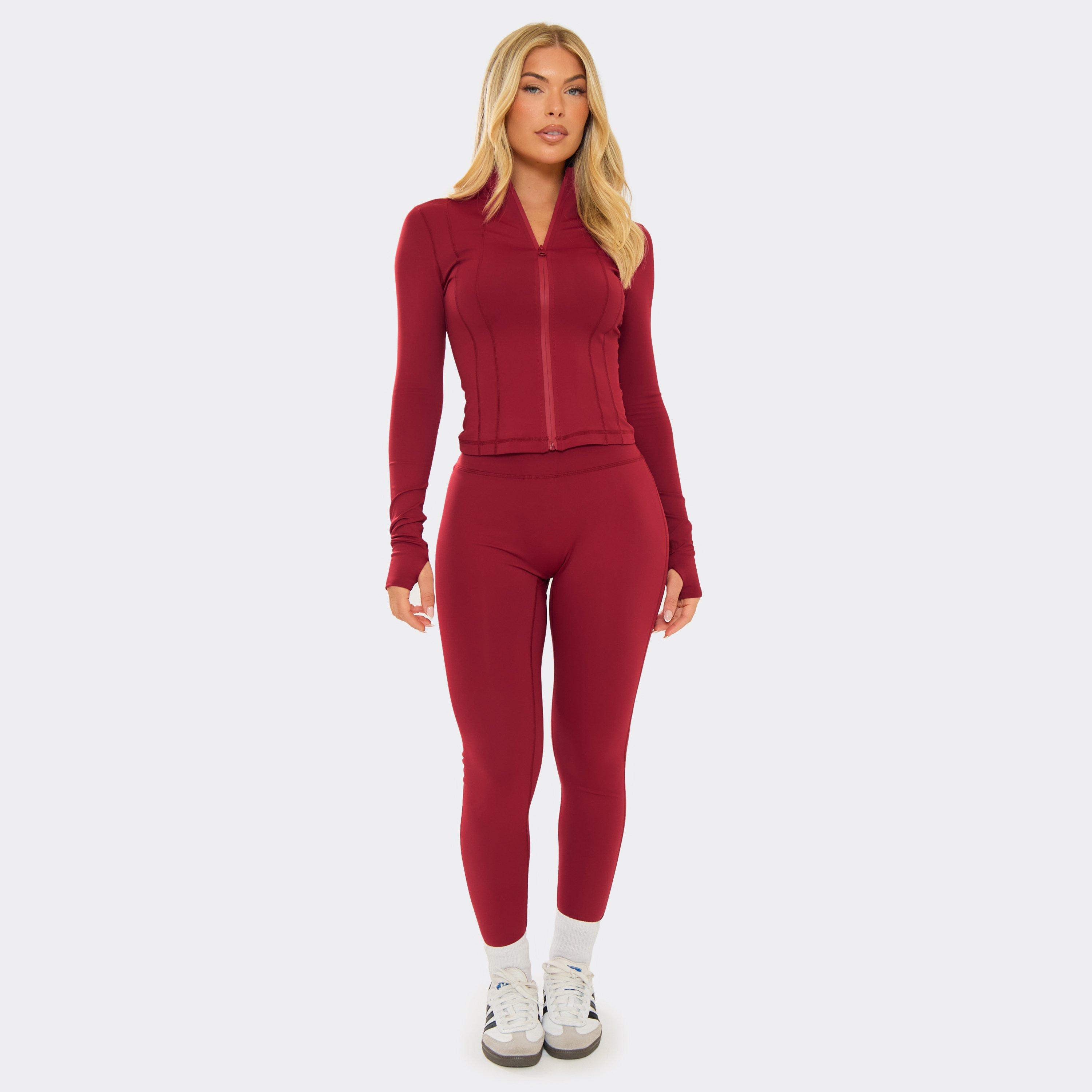 Mid Rise Sculpt Active Leggings In Burgundy Red, Women’s