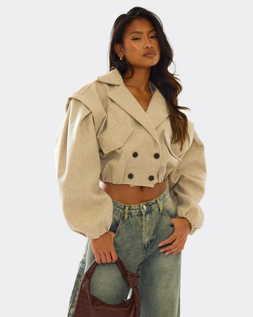 Oversized Collar Shaggy Coat In Burgundy Faux Fur | EGO