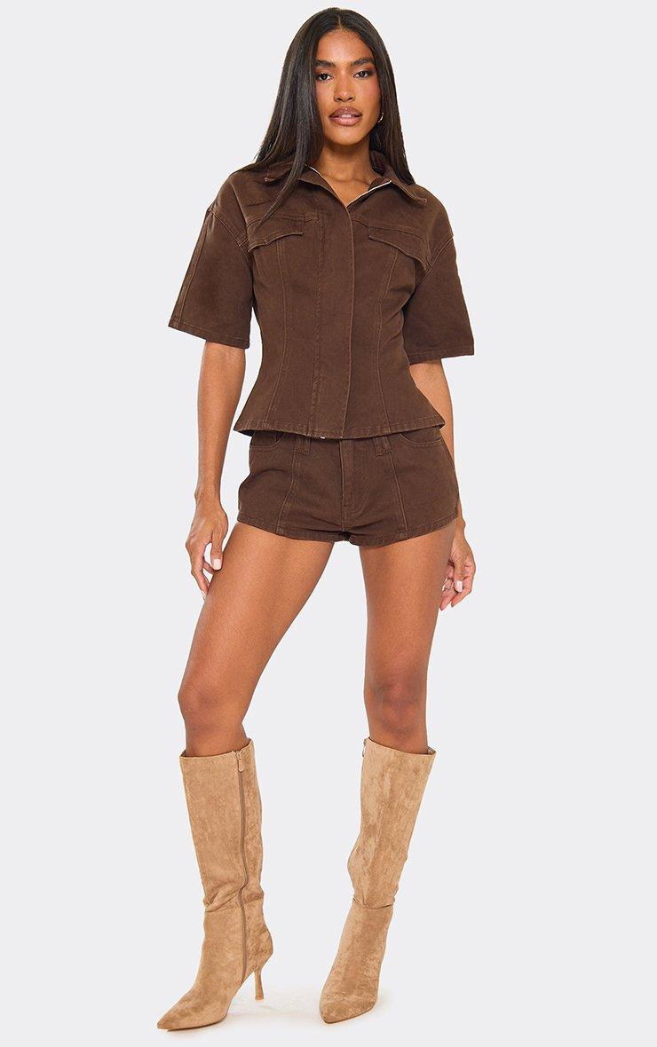 brown dress shorts Selected - Seersucker - Men - Cotton - L while built Ladies - Dark Brown Belted