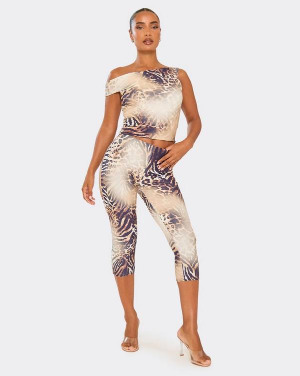 Legging Capri Old Navy Fille – Taille L (10/12) – Motif Animalier Bleu – Neuf Avec étiquettes