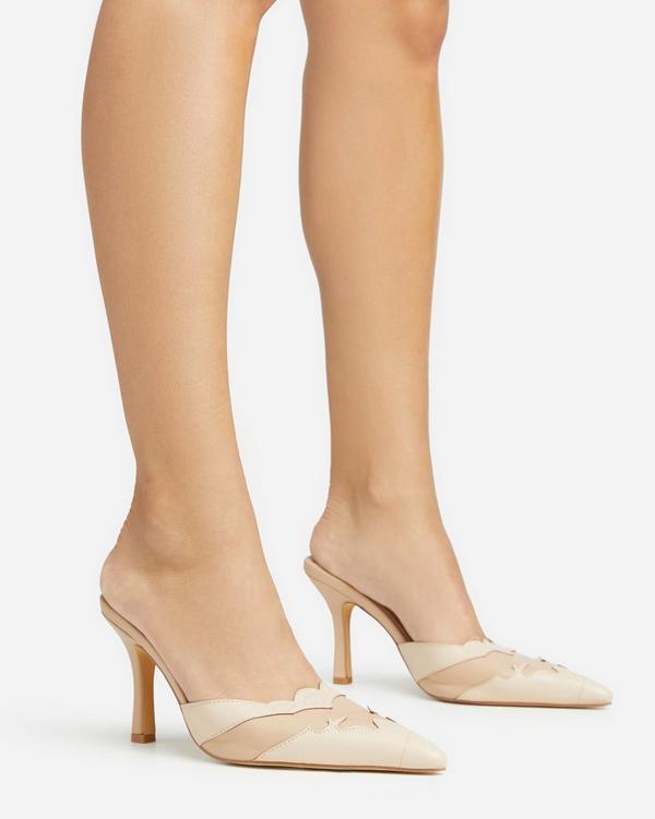 Nude mule outlet shoe