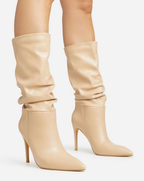 Mid calf stiletto store boots