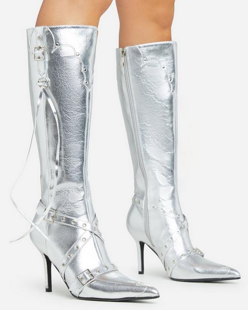 Long 2024 silver boots