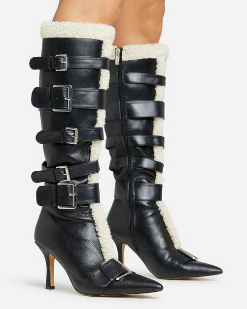 Biker high heel outlet boots