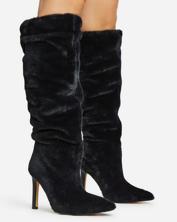 Black mid discount calf stiletto boots