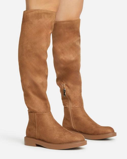 Over the outlet knee boots chestnut