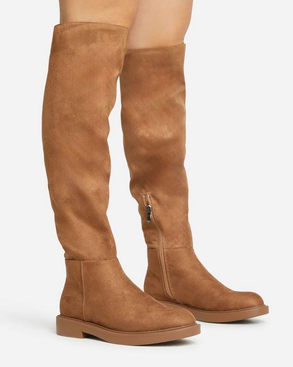 Thigh high hotsell boots brown suede