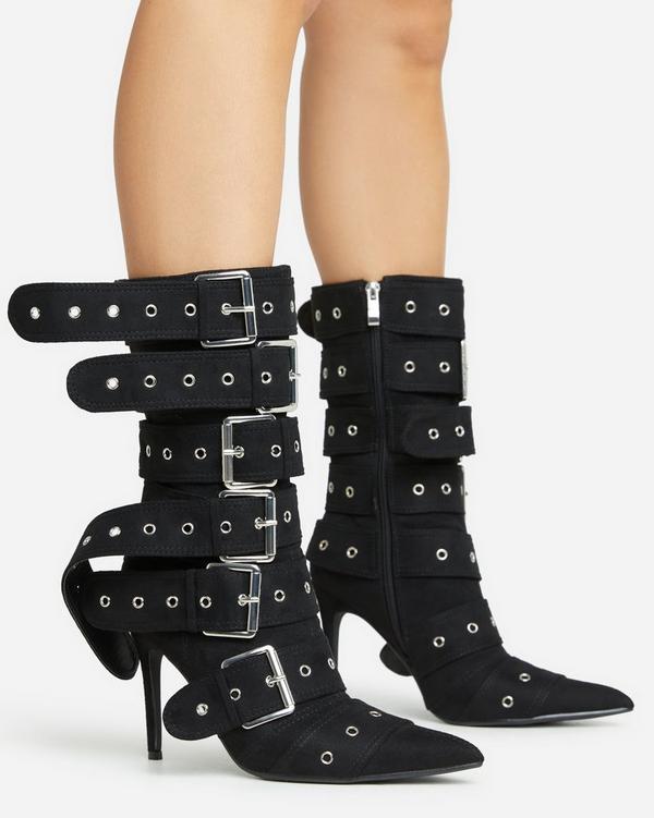 Black ankle boots with best sale studded detail