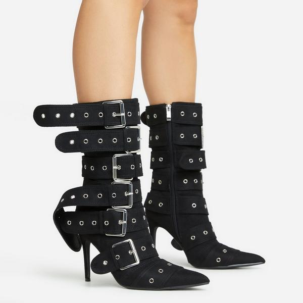 Buckle detail hot sale ankle boots