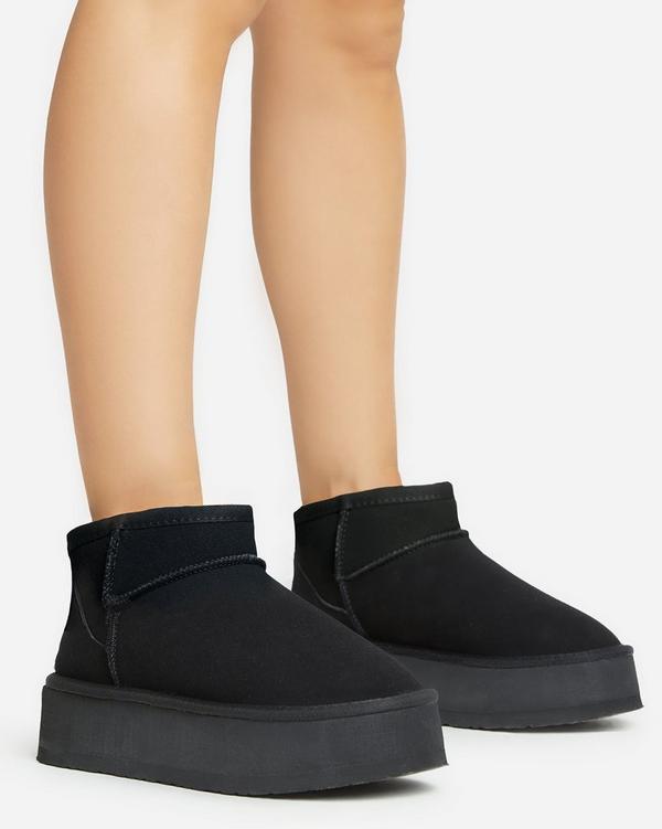 Faux suede hotsell platform ankle boots