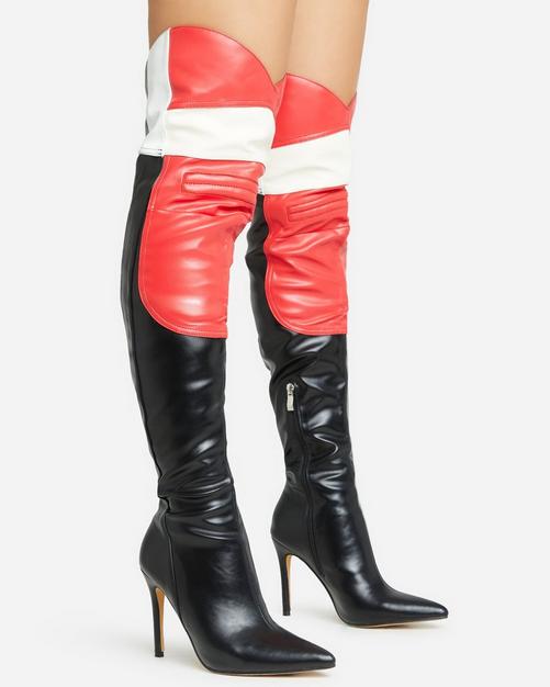 Open toe outlet thigh high boot