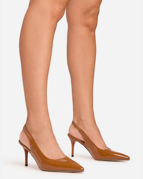 Brown slingback heels best sale