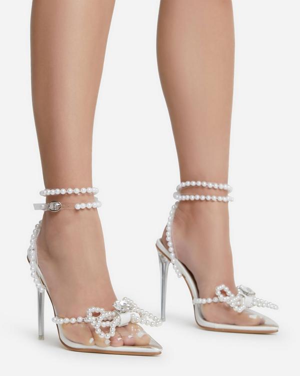 Diamante perspex outlet heels