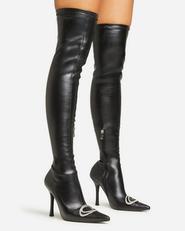 Cheap black thigh high boots on sale