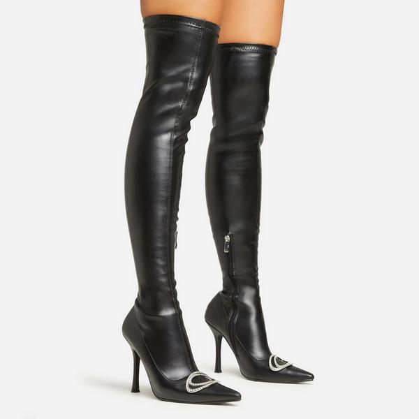 Diamante over the knee boots best sale