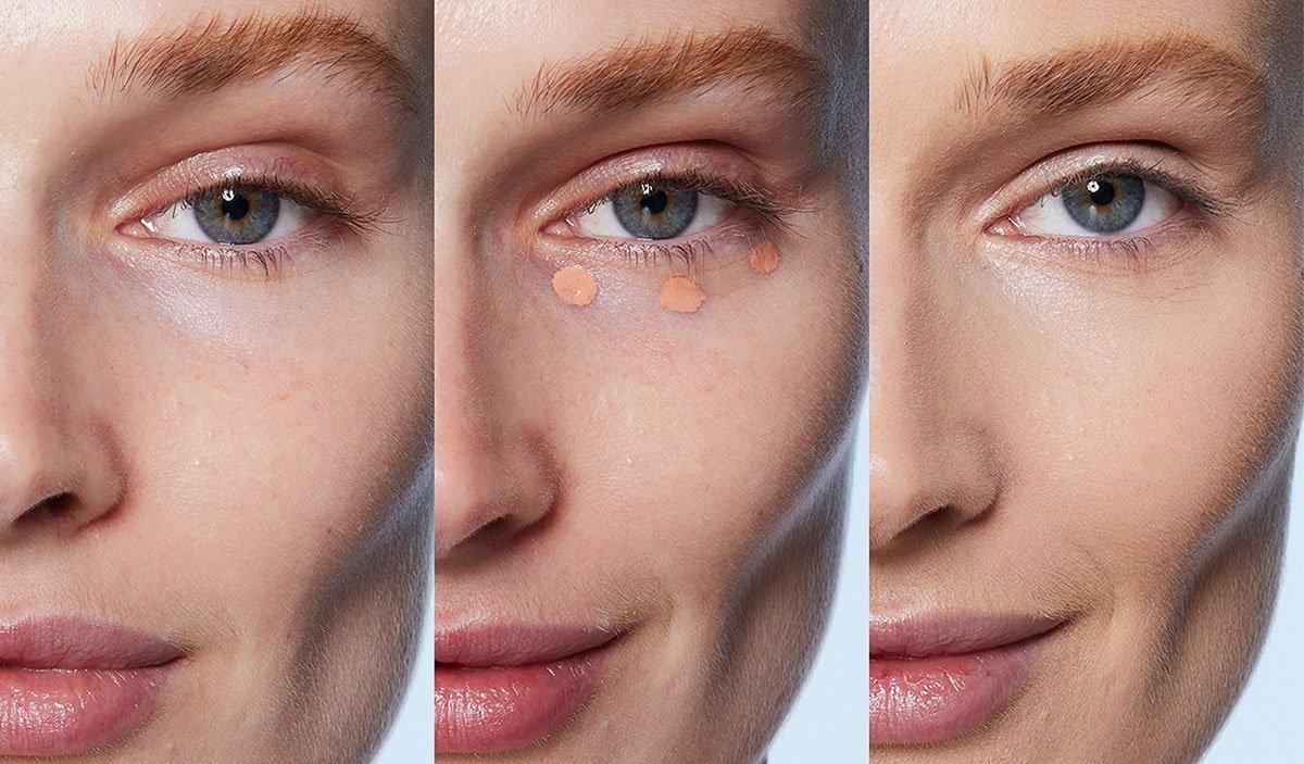 Model Wearing Peach Color Corrector