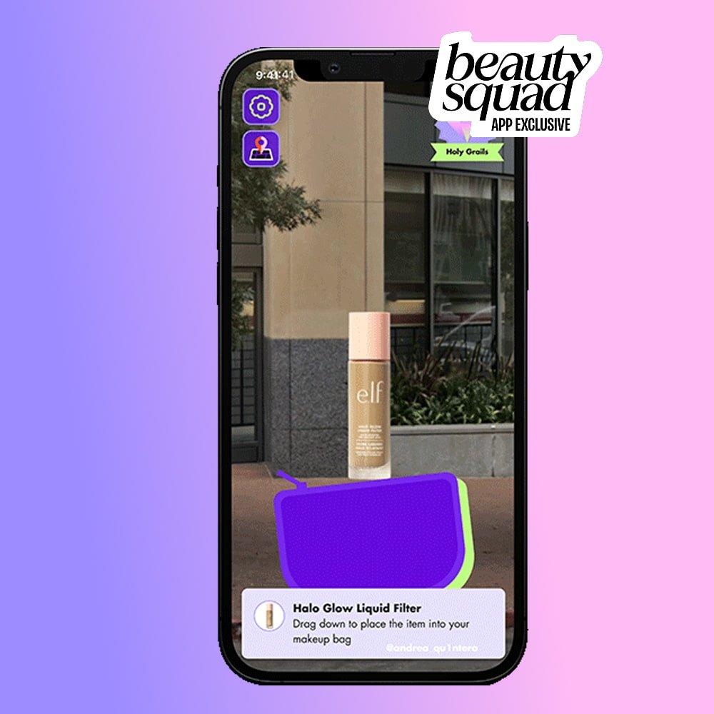 beauty squad app exclusive: drag the item into your makeup bag