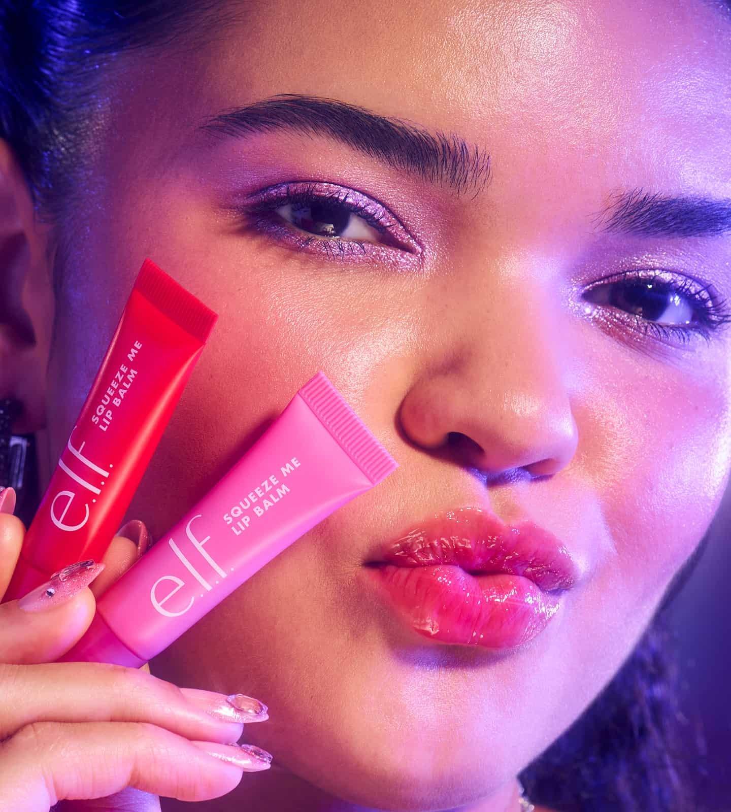 e.l.f. Squeeze Me Lip Balm, shades Bubble Gum and Cherry