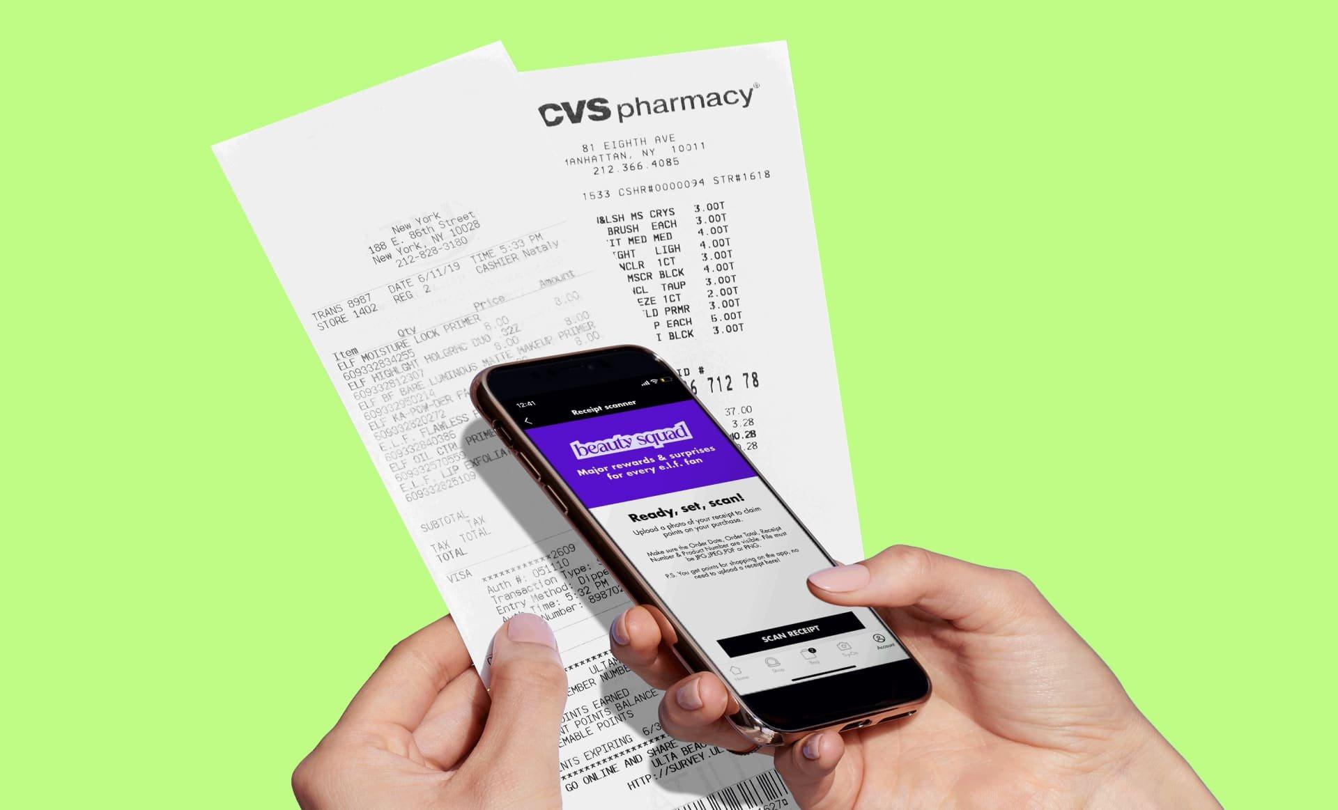 scanning and uploading receipts with the e.l.f. App