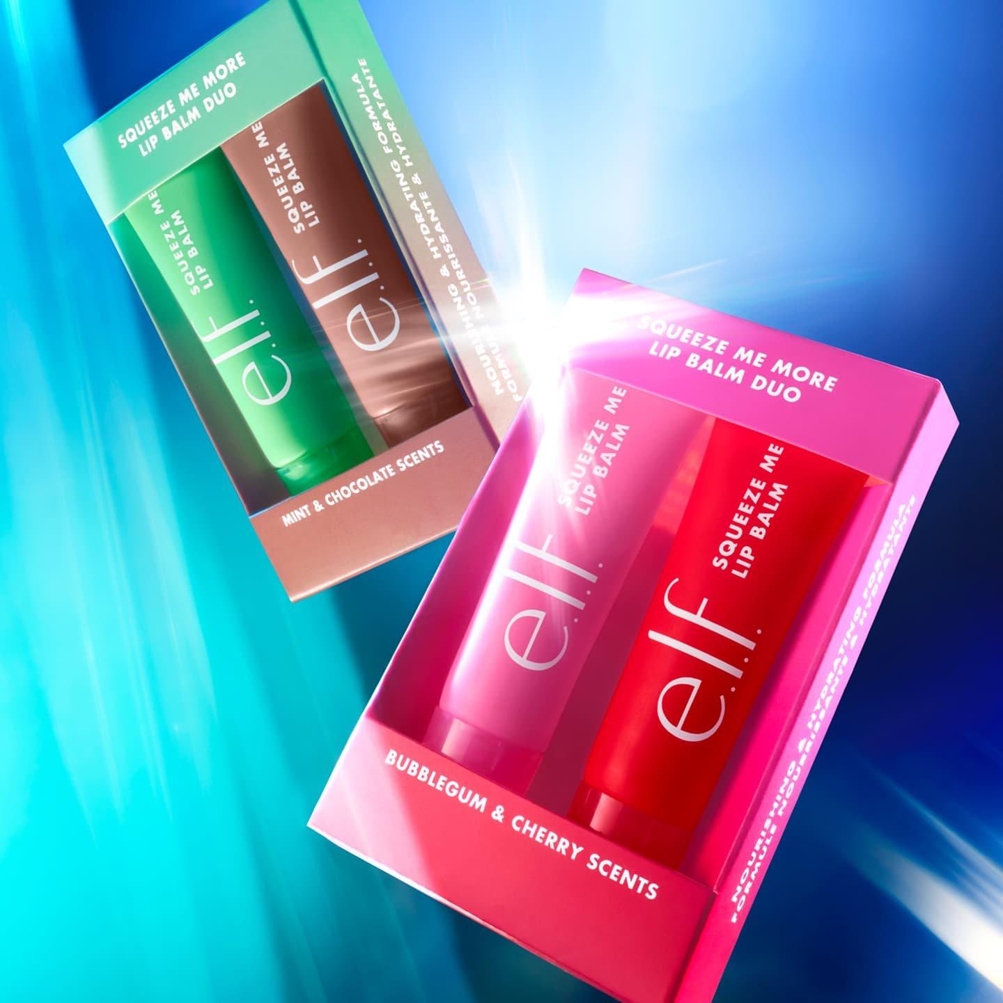Squeeze Me More & Lip Balm Duo drop with Mint and Chocolate Scents. Another drop is Bubblegum and Cherry Scents