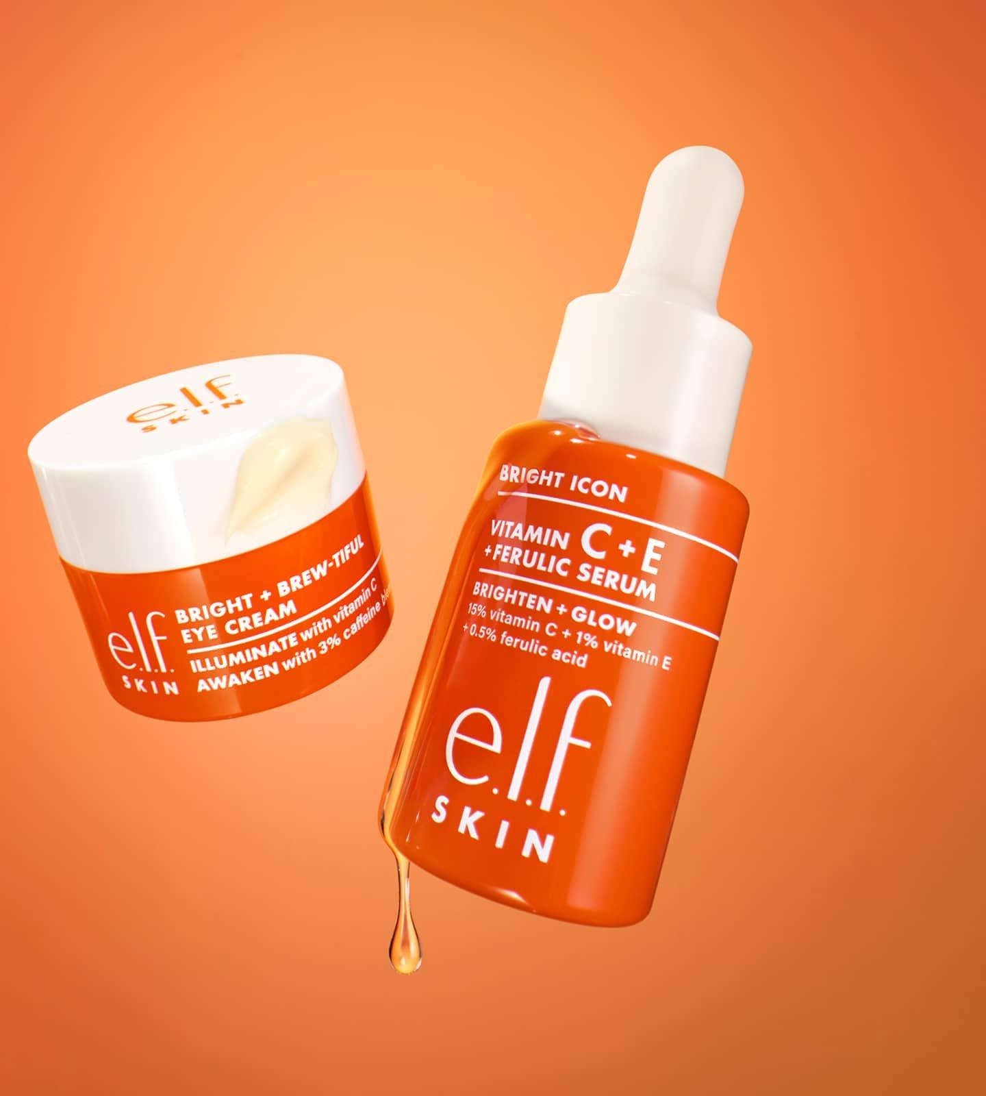 e.l.f. Skin Bright + Brewtiful Eye Cream with Bright Icon Vitamin C + E + Ferulic Serum