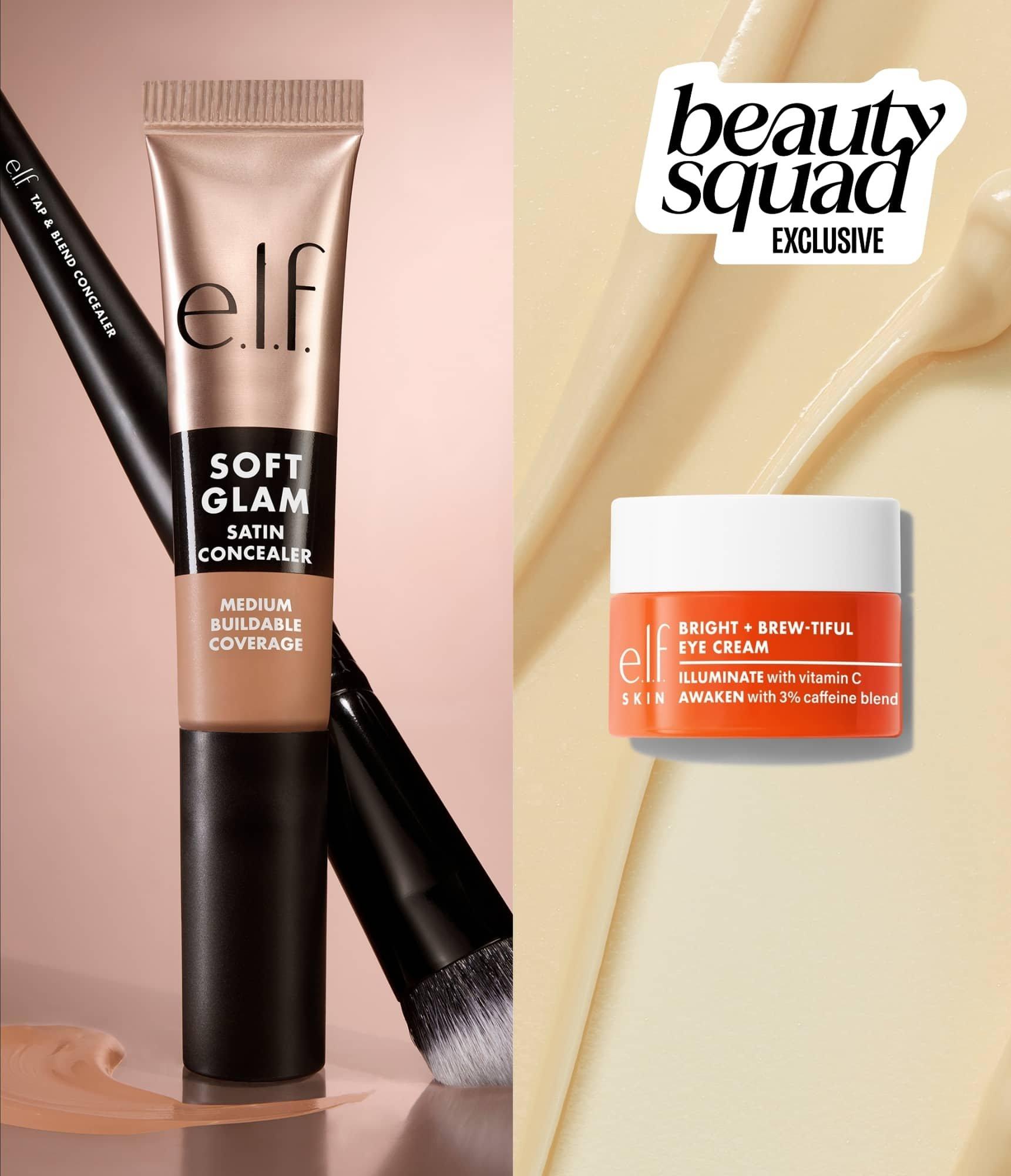 e.l.f. Soft Glam Satin Concealers with Bright + Brewti-ful Eye Cream