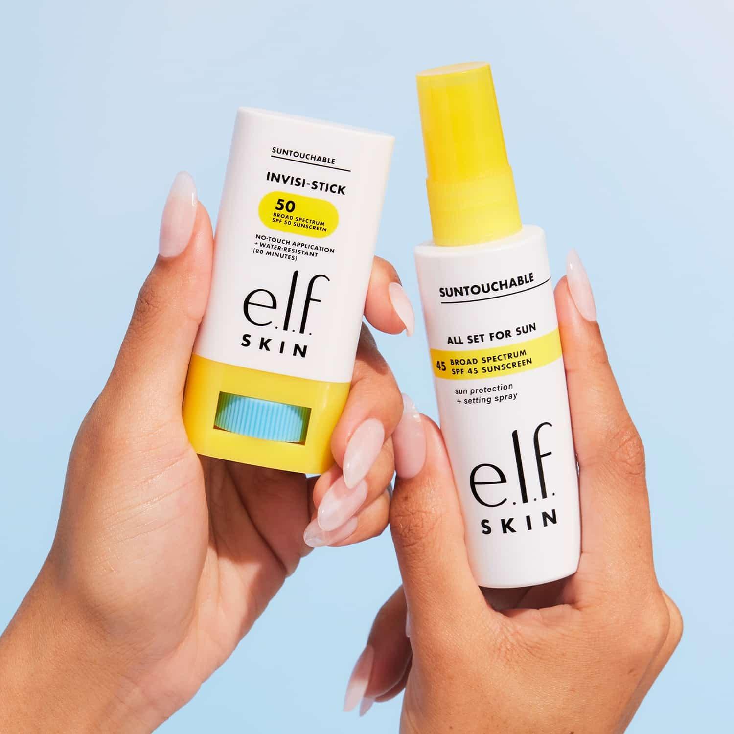e.l.f. SKIN Invisi-Stick and All Set for Sun spray