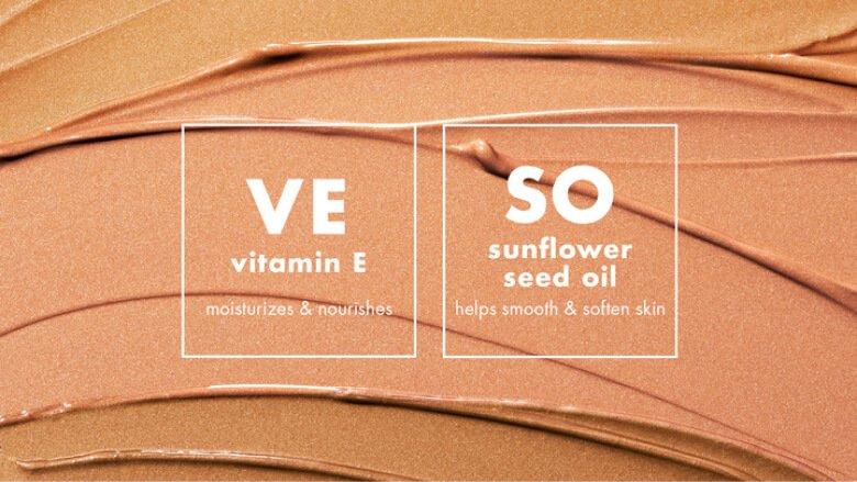 vitamin E moisturizes and nourishes. Sunflower seed oil helps smooth and soften skin.