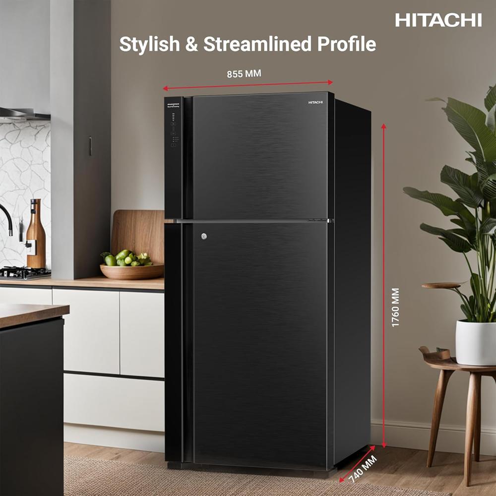Hitachi Top Mount Double Door Refrigerators 760 Litres Black