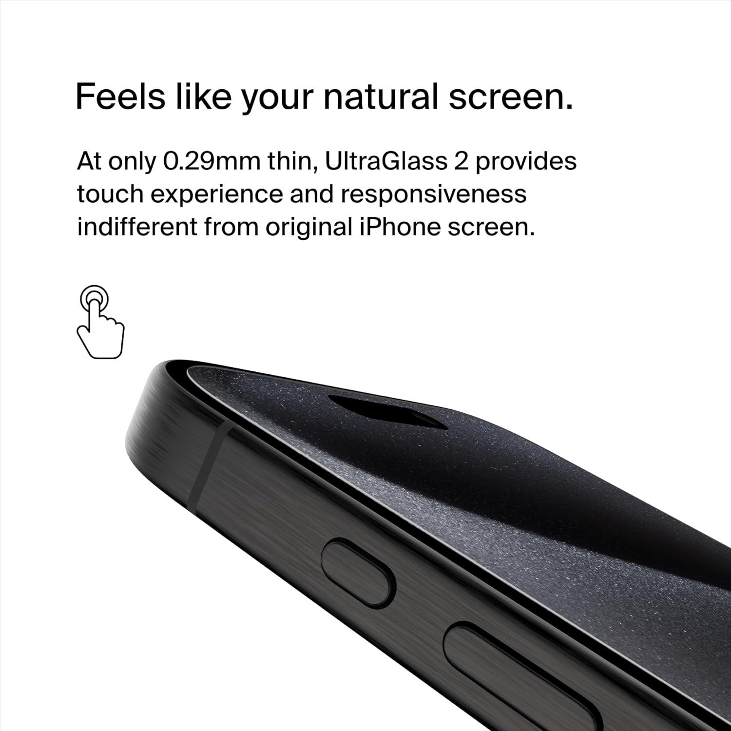Belkin ScreenForce UltraGlass Treated iPhone 15 Pro Screen Protector - Main Image