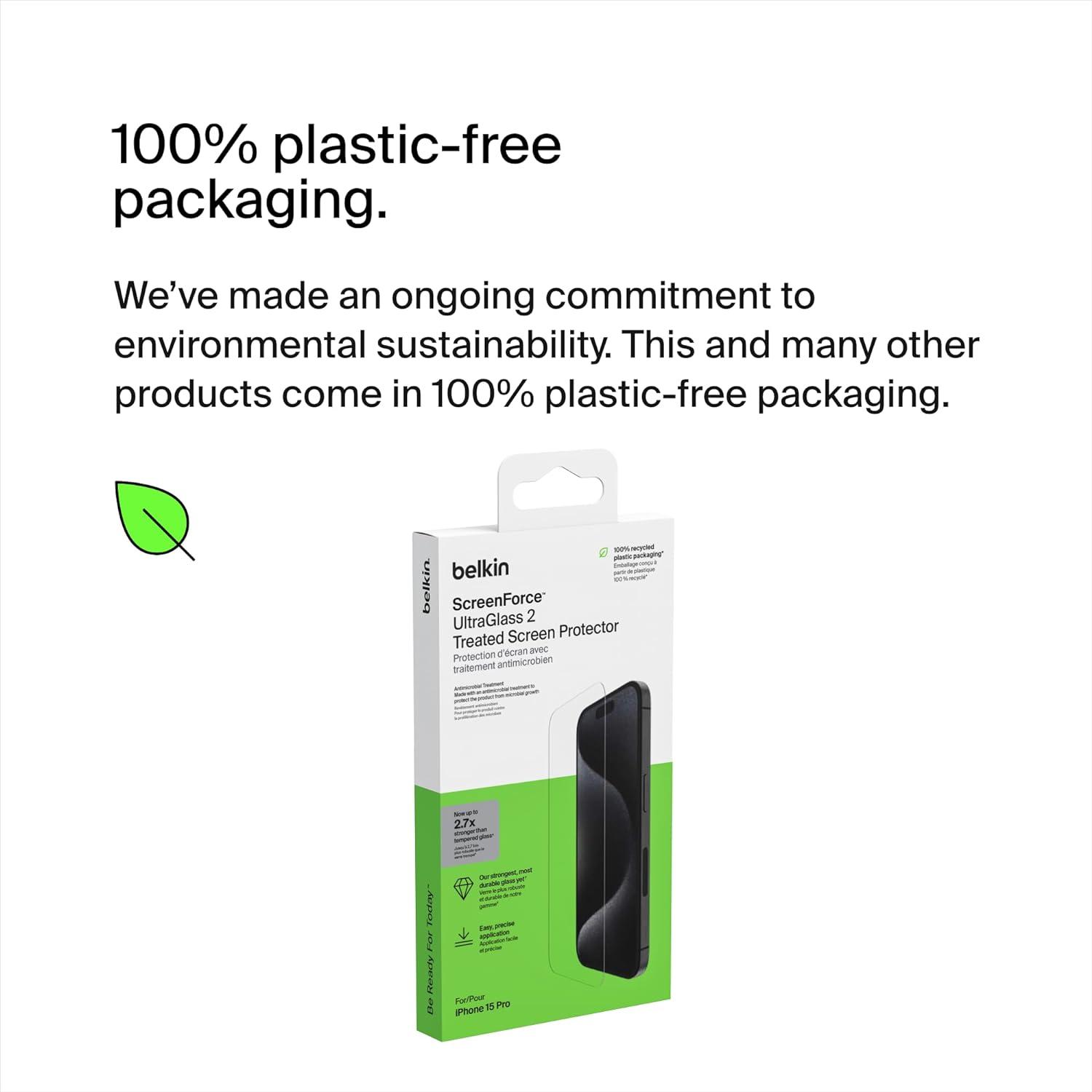 Belkin ScreenForce UltraGlass Treated iPhone 15 Pro Screen Protector