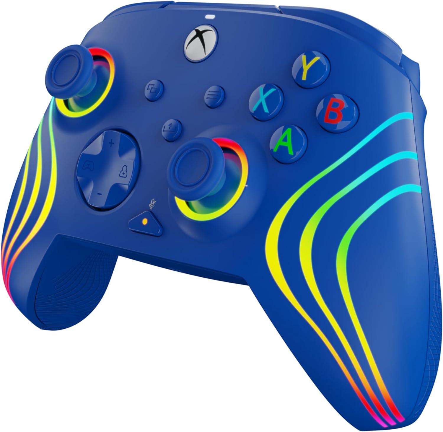 PDP Xbox Series X|S PC Afterglow Wave Wired Controller Blue