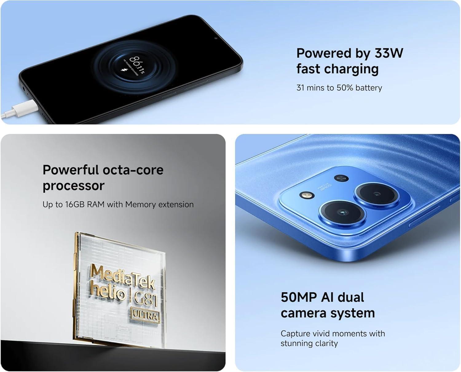 Buy Xiaomi Redmi 15C 4GB RAM + 128GB ROM Smartphone Midnight Black