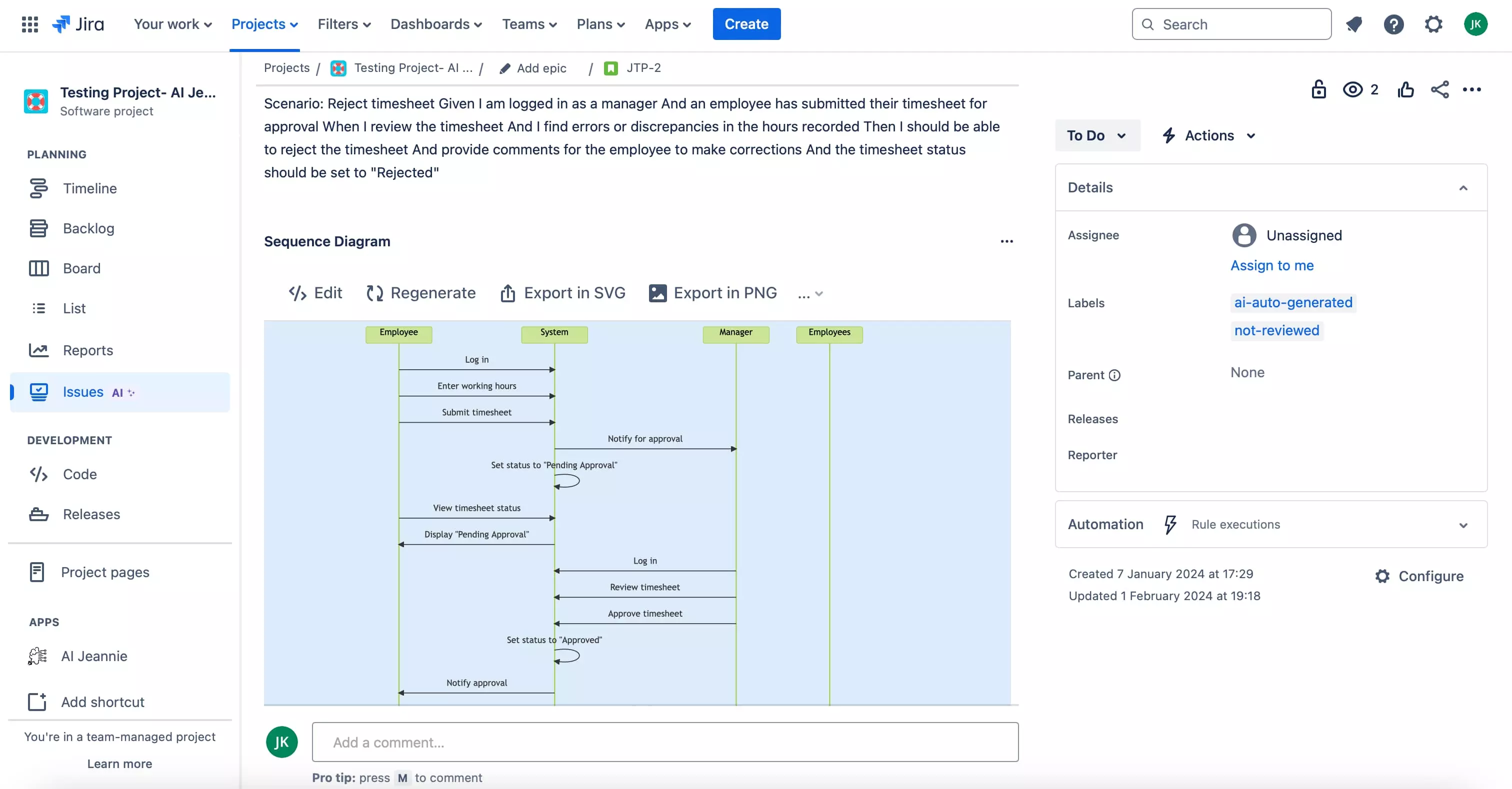 AI Jeannie Sequence Diagram