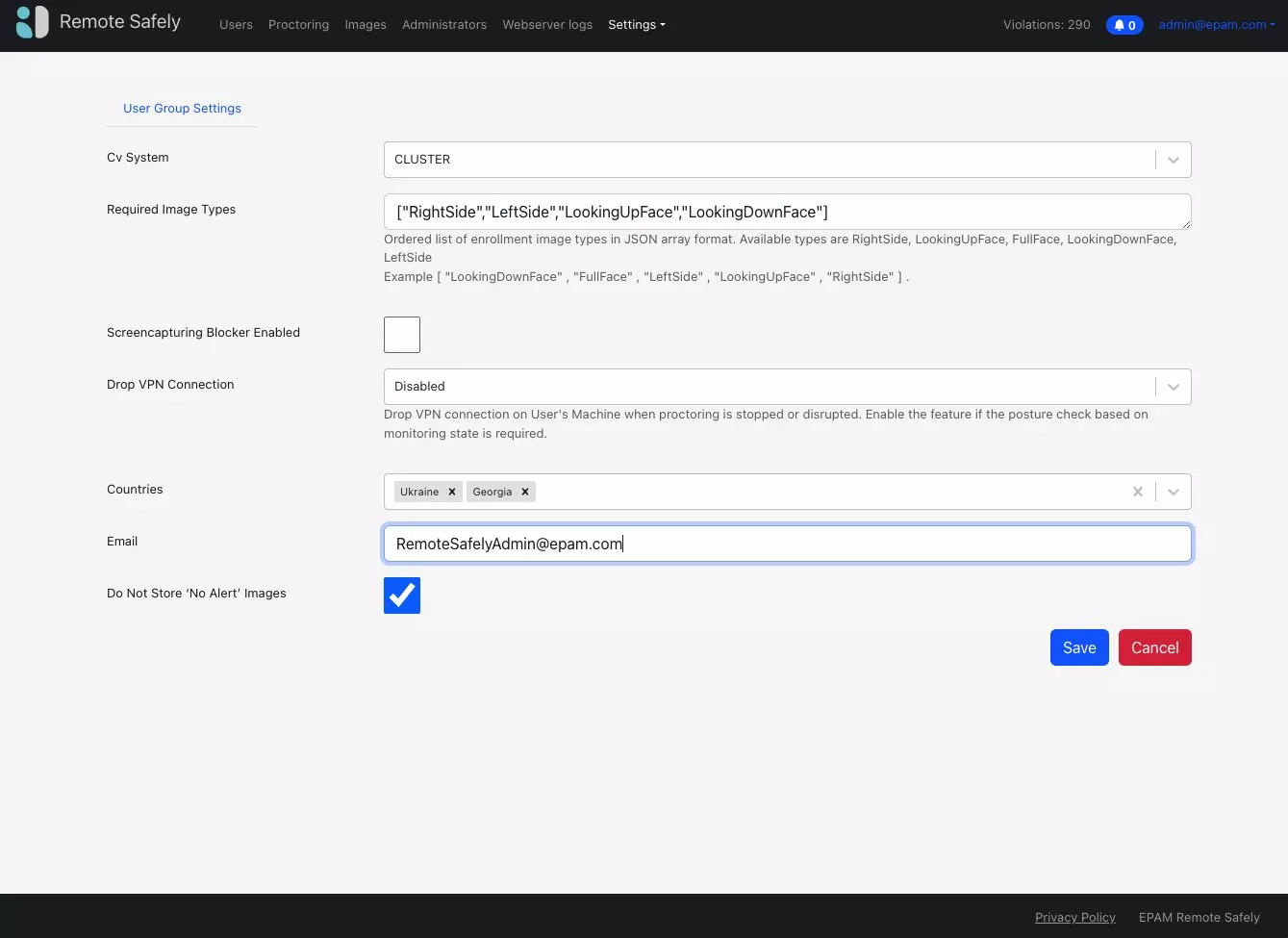 RemoteSafely Settings