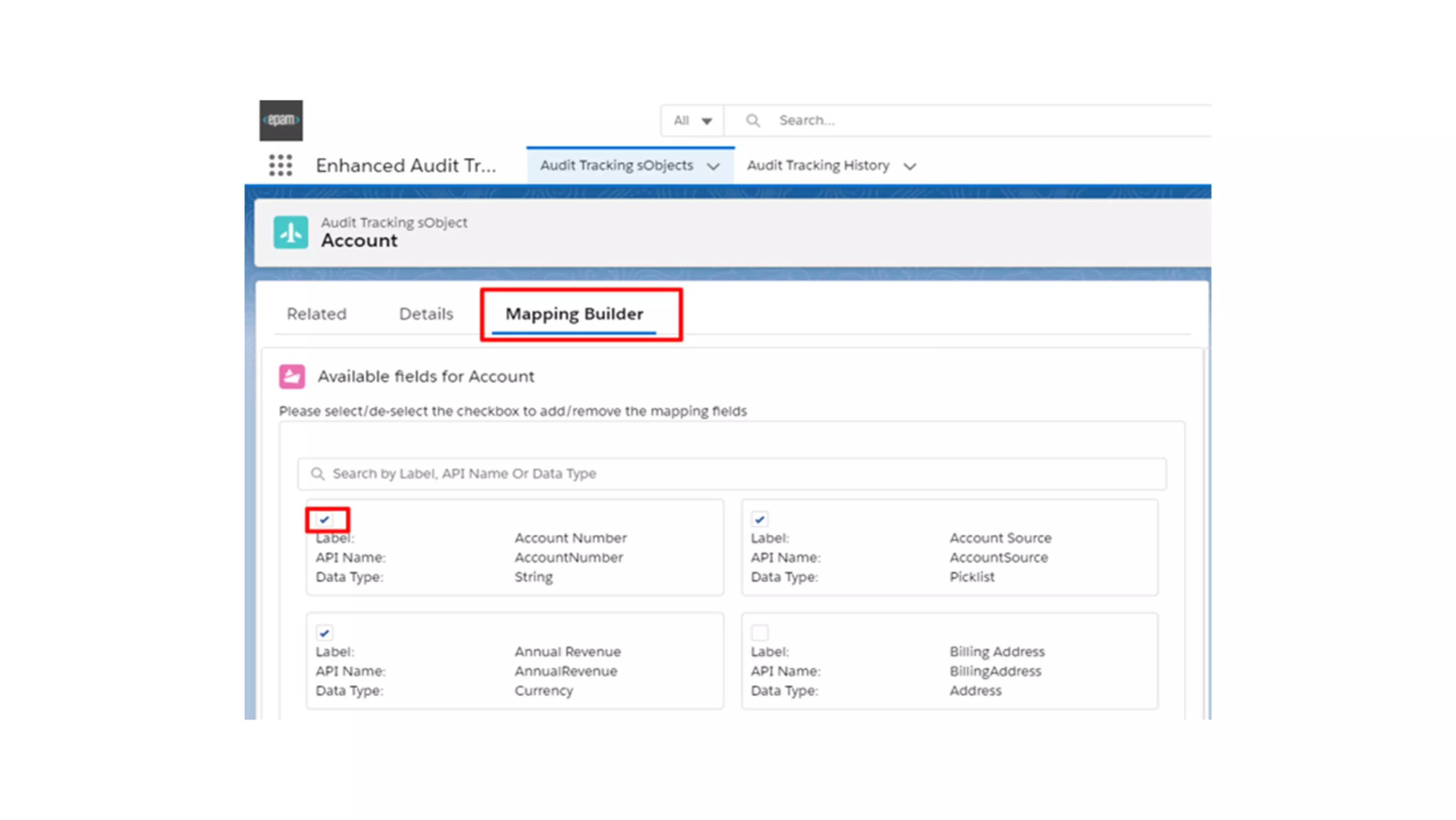 Tracking Fields Enablement