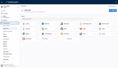 krci configuration quick links up