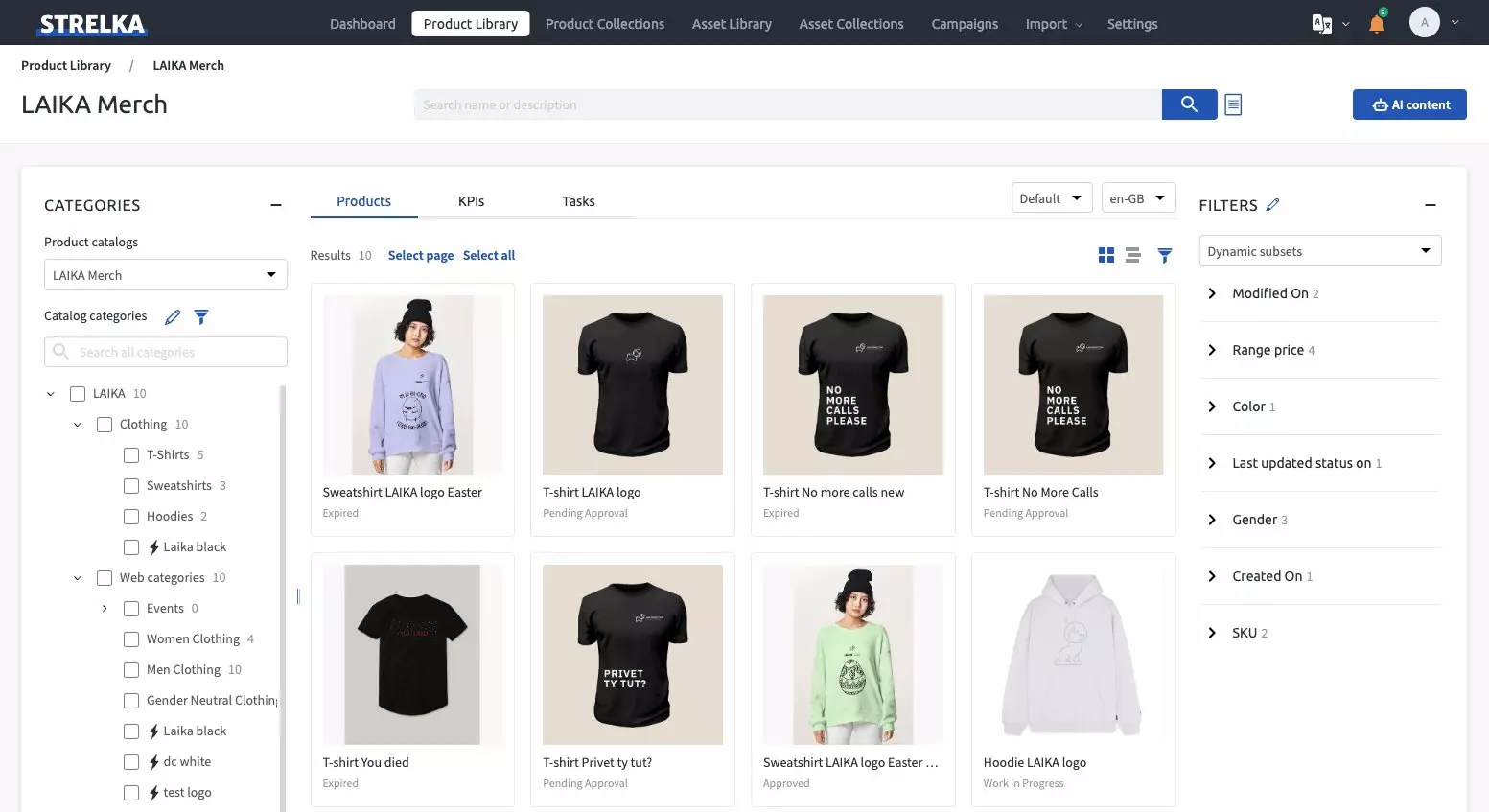 laika product catalog