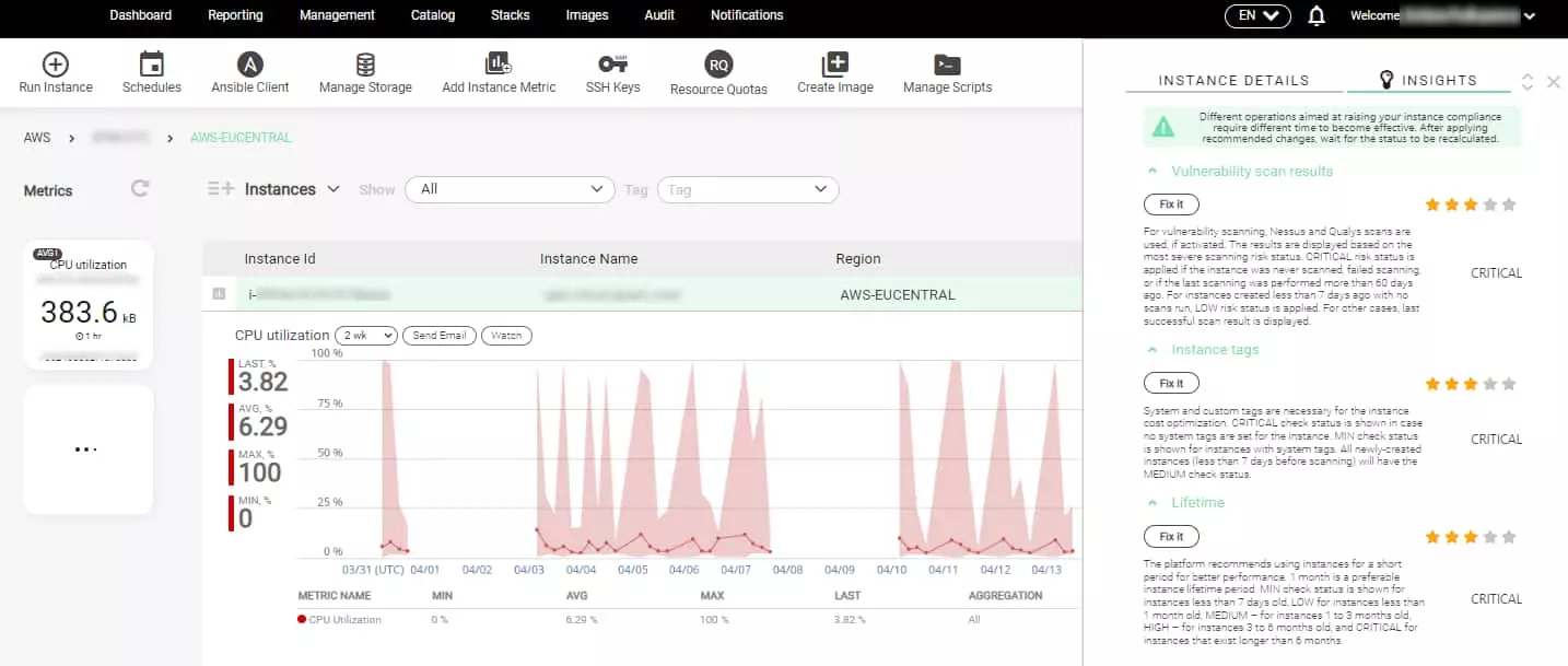 maestro instance insights