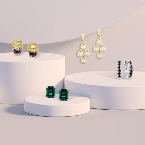Earrings on stands