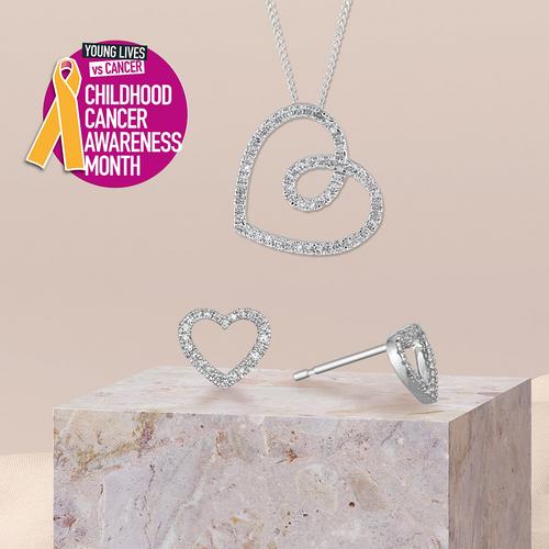 Young Lives vs Cancer heart shaped jewellery