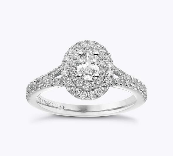 Pear cluster diamond ring