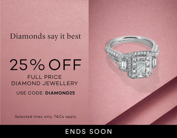 25% off diamond jewellery at Ernest Jones