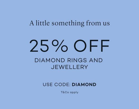 25% off diamond rings and jewellery