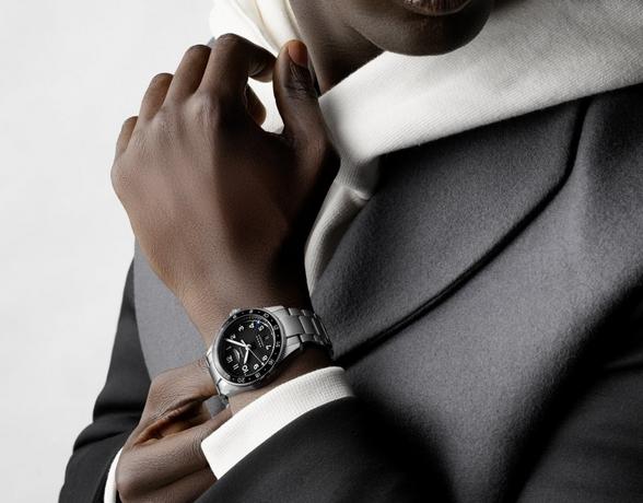 Man wearing LONGINES SPIRIT ZULU TIME Stainless Steel Bracelet Watch
