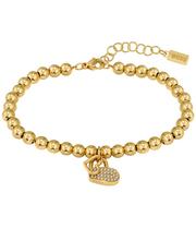 BOSS Ladies' Yellow Gold Tone & Crystal Bead Bracelet