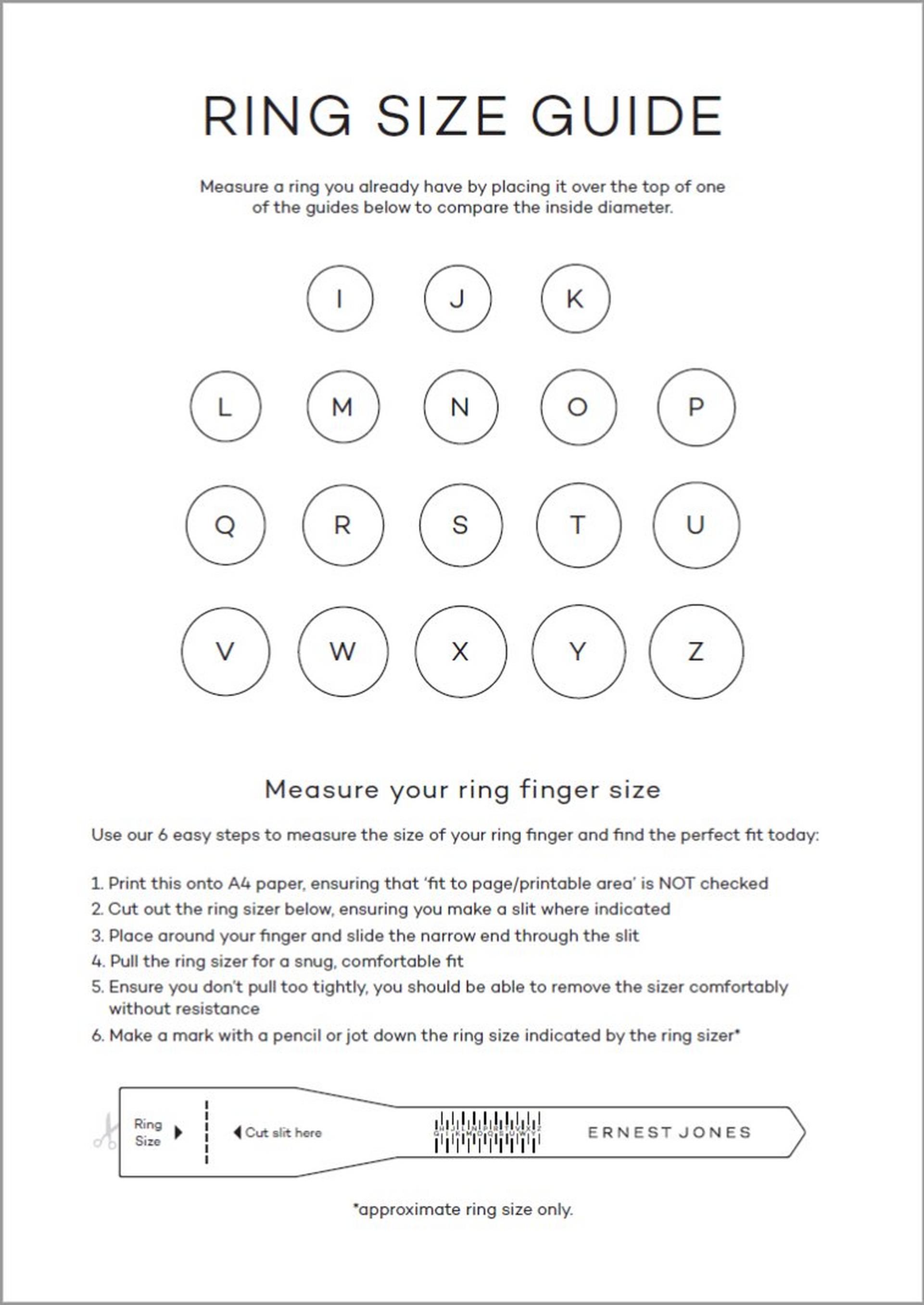 rings size guide ernest jones