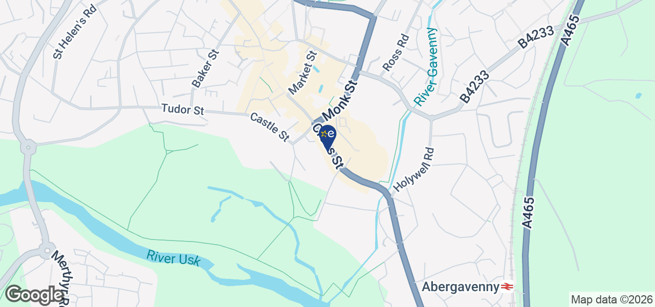 Map showing location of A F Thomas Electricals - Abergavenny
