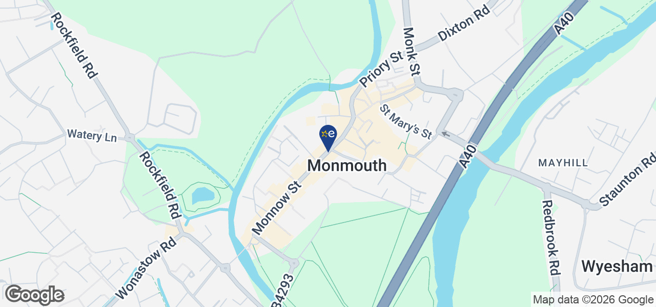 Map showing location of A F Thomas Electricals – Monmouth