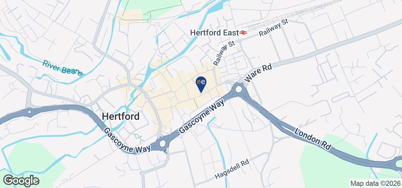 Map showing location of Albany Radio - Hertford